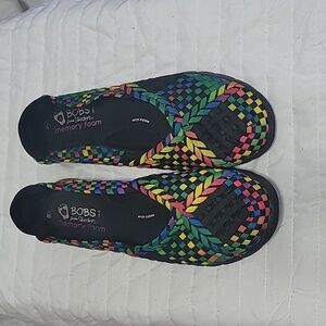 Bob's From Skechers Memory Foam Multi Color Flats Size 10